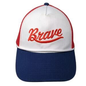 Way to Celebrate! Trucker Hat Red White Brave Embroidered Snapback Patriotic OS